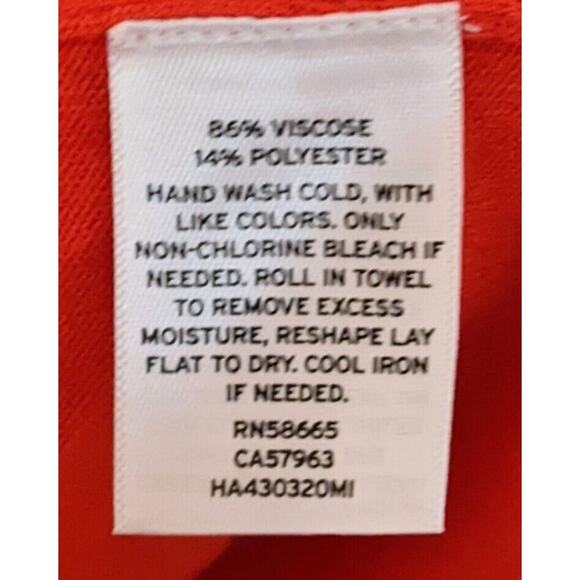 Halogen Sweater Womens S Orange Knit Short Flutter Sleeve Crew Neck Pullover - Picture 4 of 6